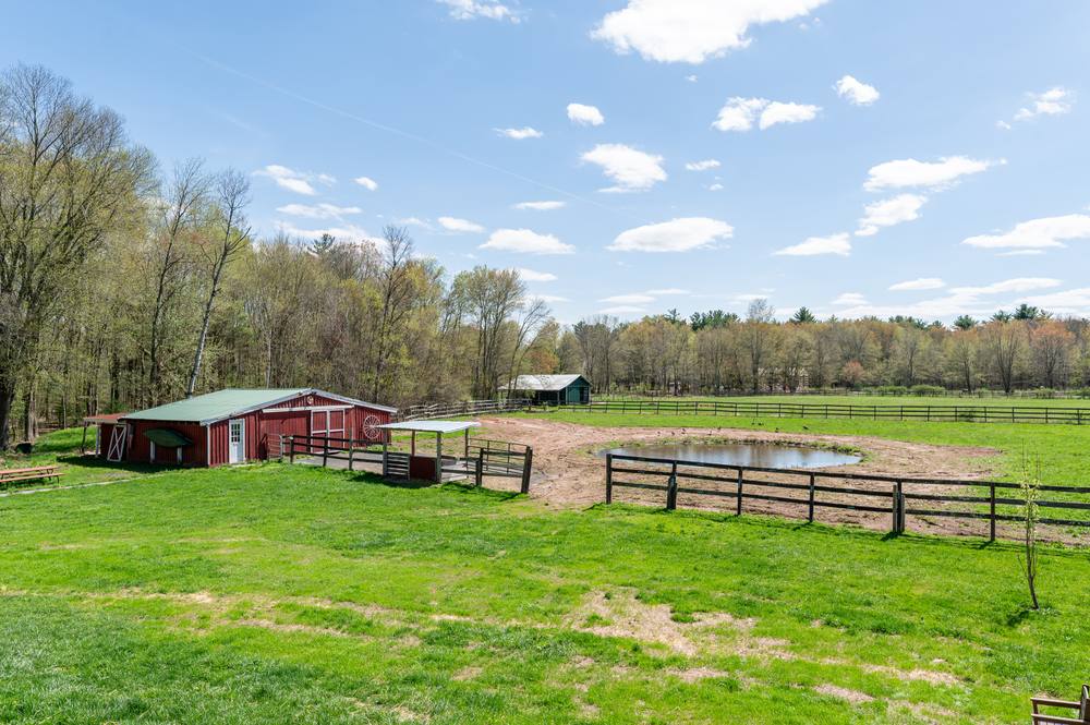 Barn and paddocks