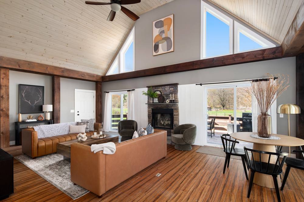Vaulted living room